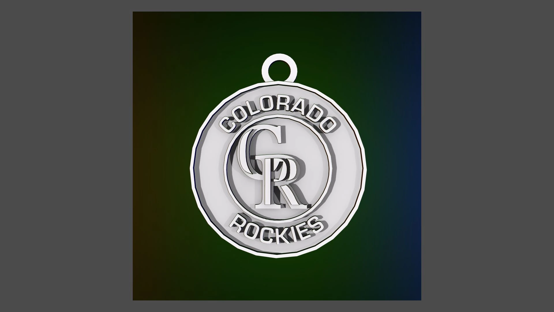 Colorado Rockies MLB Logo Keychan Shield Printable and renderable 3D Print Model .c4d .max .obj .3ds .fbx .stl .blend 