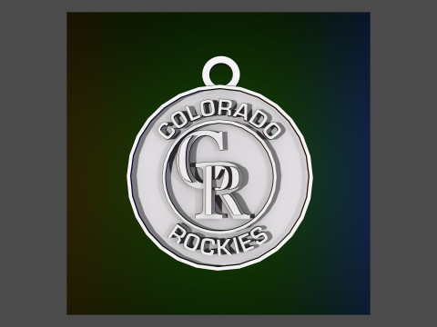 Colorado Rockies MLB Logo Keychan Shield Printable and renderable 3Dプリントモデル