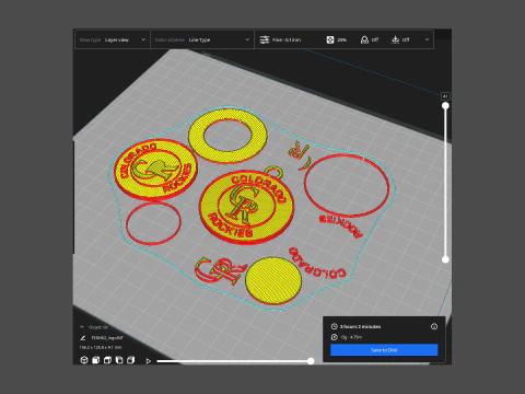 Colorado Rockies MLB Logo Keychan Shield Printable and renderable 3D Print Model