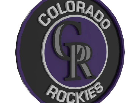 Colorado Rockies MLB Logo Keychan Shield Printable and renderable 3D Print Model