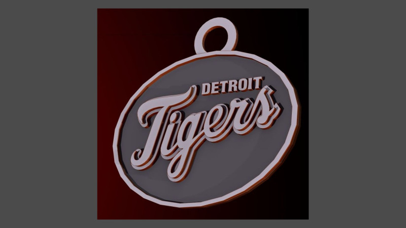 Detroit Tigers MLB Logo Keychan Shield Printable and renderable 3D-Druckmodell .c4d .max .obj .3ds .fbx .stl .blend