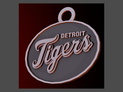 Detroit Tigers MLB Logo Keychan Shield Printable and renderable 3D Print Model