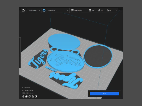 Detroit Tigers MLB Logo Keychan Shield Printable and renderable 3D Print Model