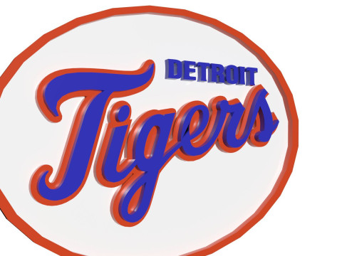 Detroit Tigers MLB Logo Keychan Shield Printable and renderable 3D-Druckmodell