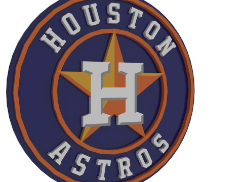 Houston Astros MLB Logo Keychan Shield Printable and renderable 3D प्रिंट मॉडल