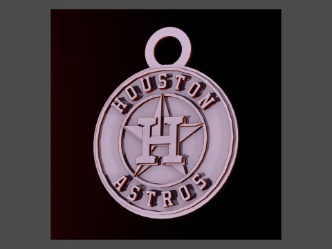 Houston Astros MLB Logo Keychan Shield Printable and renderable 3D-printmodel