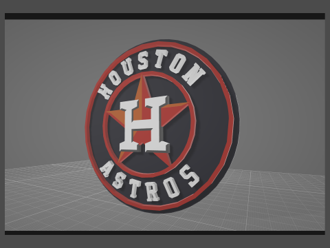 Houston Astros MLB Logo Keychan Shield Printable and renderable 3D प्रिंट मॉडल