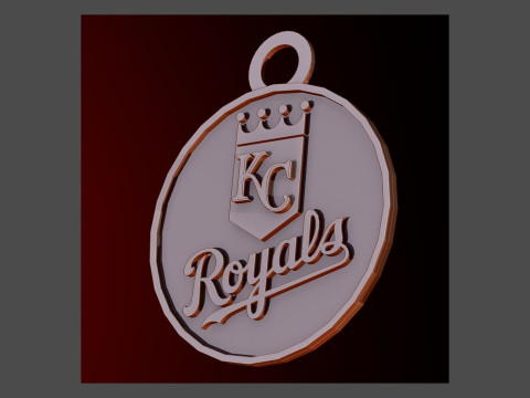 Kansas City Royals MLB Logo Keychan Shield Printable and renderable 3D Print Model