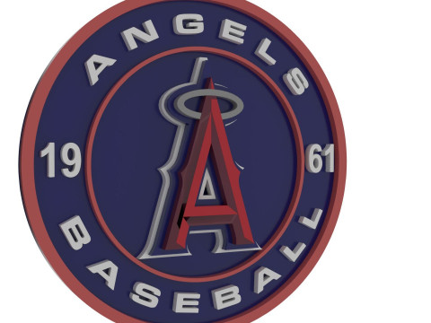 Los Angeles Angels MLB Logo Keychan Shield Printable and renderable 3D 프린트 모델
