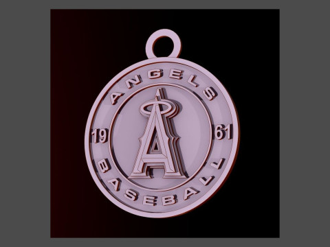 Los Angeles Angels MLB Logo Keychan Shield Printable and renderable 3D-printmodel