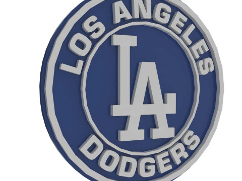 Los Angeles Dodgers MLB Logo Keychan Shield Printable and renderable 3D Print Model