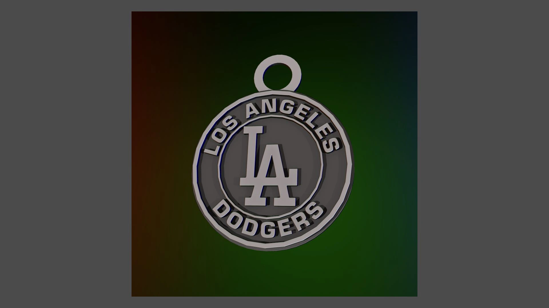Los Angeles Dodgers MLB Logo Keychan Shield Printable and renderable 3D Print Model .c4d .max .obj .3ds .fbx .stl .blend 