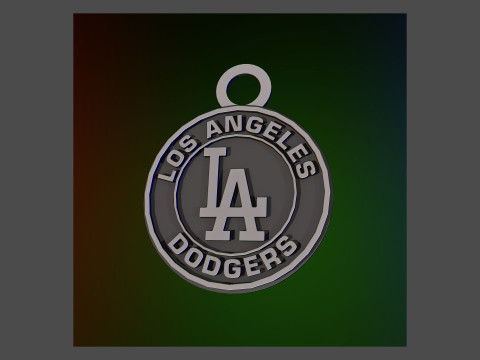 Los Angeles Dodgers MLB Logo Keychan Shield Printable and renderable 3D Принт Модель
