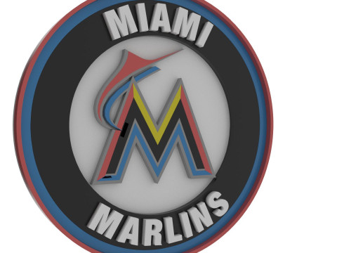 Miami Marlins MLB Logo Keychan Shield Printable and renderable Modelo de impresión 3D