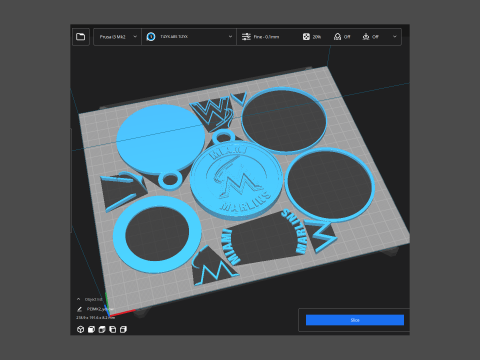 Miami Marlins MLB Logo Keychan Shield Printable and renderable Modelo de impresión 3D