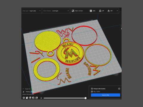 Miami Marlins MLB Logo Keychan Shield Printable and renderable Modelo de impresión 3D
