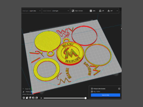 Miami Marlins MLB Logo Keychan Shield Printable and renderable 3D Print Model