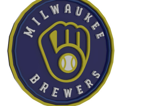 Milwaukee Brewers MLB Logo Keychan Shield Printable and renderable 3D Print Model