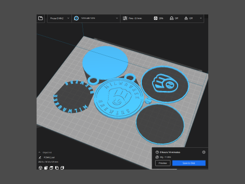 Milwaukee Brewers MLB Logo Keychan Shield Printable and renderable 3D Print Model