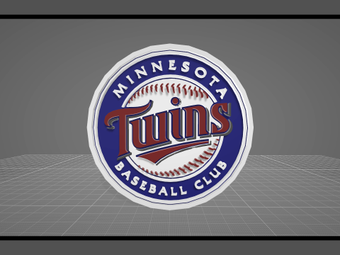Minnesota Twins MLB Logo Keychan Shield Printable and renderable Modello di stampa 3D