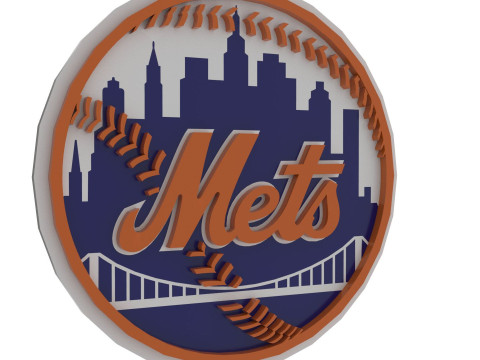 New York Mets MLB Logo Keychan Shield Printable and renderable 3D-printmodel