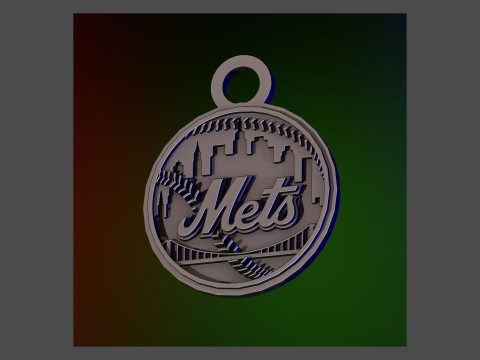 New York Mets MLB Logo Keychan Shield Printable and renderable 3D-printmodel