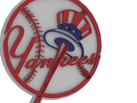 New York Yankees MLB Logo Keychan Shield Printable and renderable Model Cetak 3D