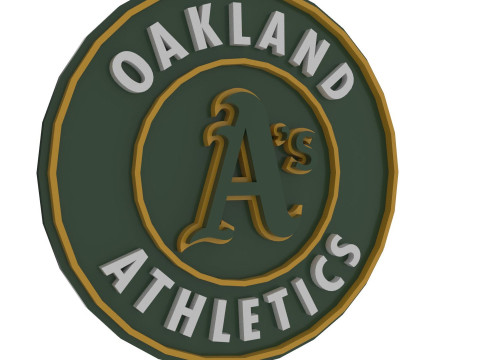 Oakland Athletics MLB Logo Keychan Shield Printable and renderable Modello di stampa 3D