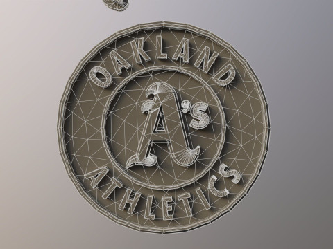 Oakland Athletics MLB Logo Keychan Shield Printable and renderable Modello di stampa 3D