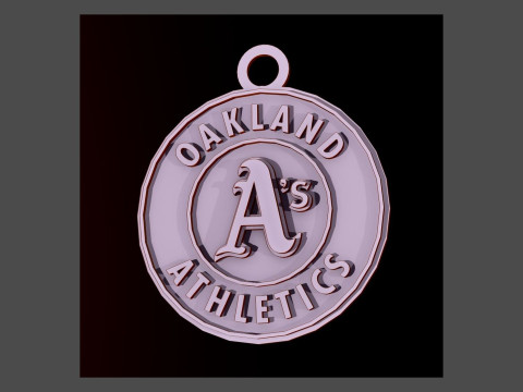 Oakland Athletics MLB Logo Keychan Shield Printable and renderable 3D 프린트 모델