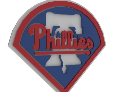Philadelphia Phillies MLB Logo Keychan Shield Printable and renderable 3D Print Model