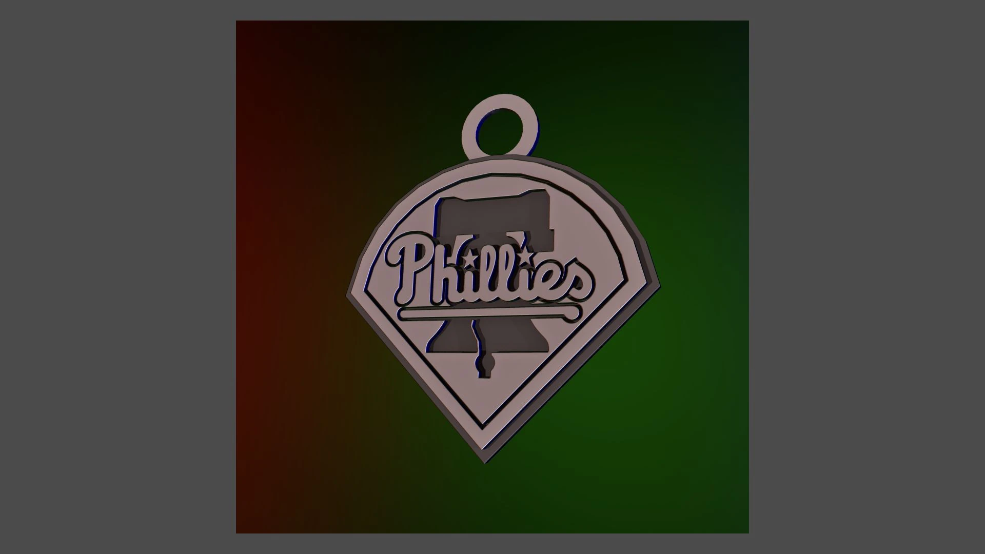 Philadelphia Phillies MLB Logo Keychan Shield Printable and renderable 3D Print Model .c4d .max .obj .3ds .fbx .stl .blend 