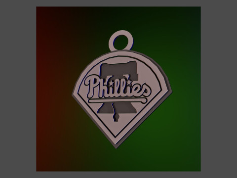 Philadelphia Phillies MLB Logo Keychan Shield Printable and renderable 3D Print Model
