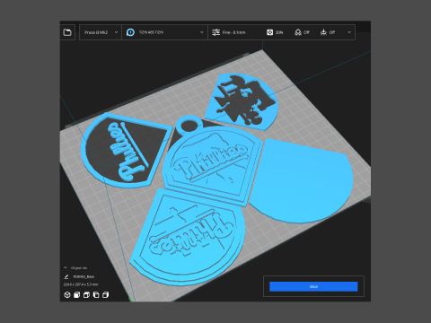 Philadelphia Phillies MLB Logo Keychan Shield Printable and renderable Modelo de impresión 3D