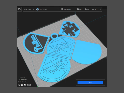 Philadelphia Phillies MLB Logo Keychan Shield Printable and renderable 3D Print Model