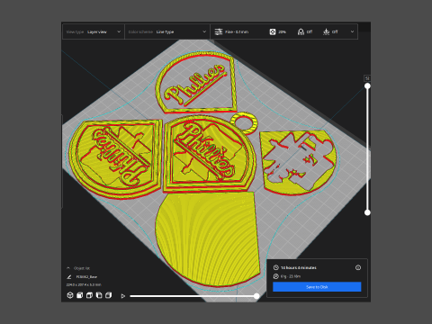 Philadelphia Phillies MLB Logo Keychan Shield Printable and renderable Modelo de impresión 3D