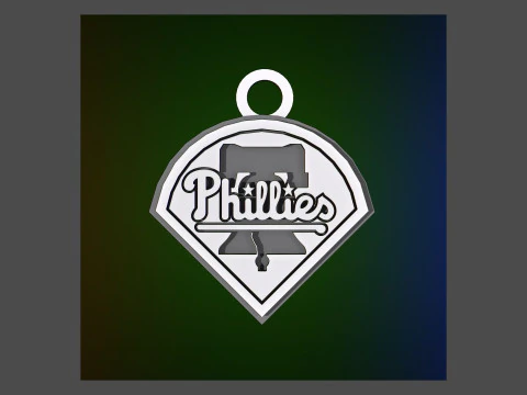 Philadelphia Phillies MLB Logo Keychan Shield Printable and renderable 3D Print Model