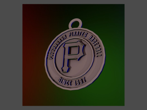 Pittsburgh Pirates MLB Logo Keychan Shield Printable and renderable Model do druku 3D