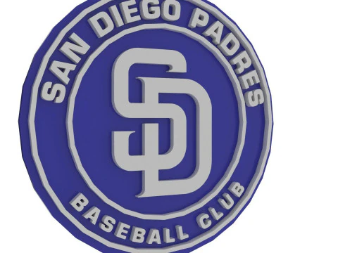 San Diego Padres MLB Logo Keychan Shield Printable and renderable 3D Print Model