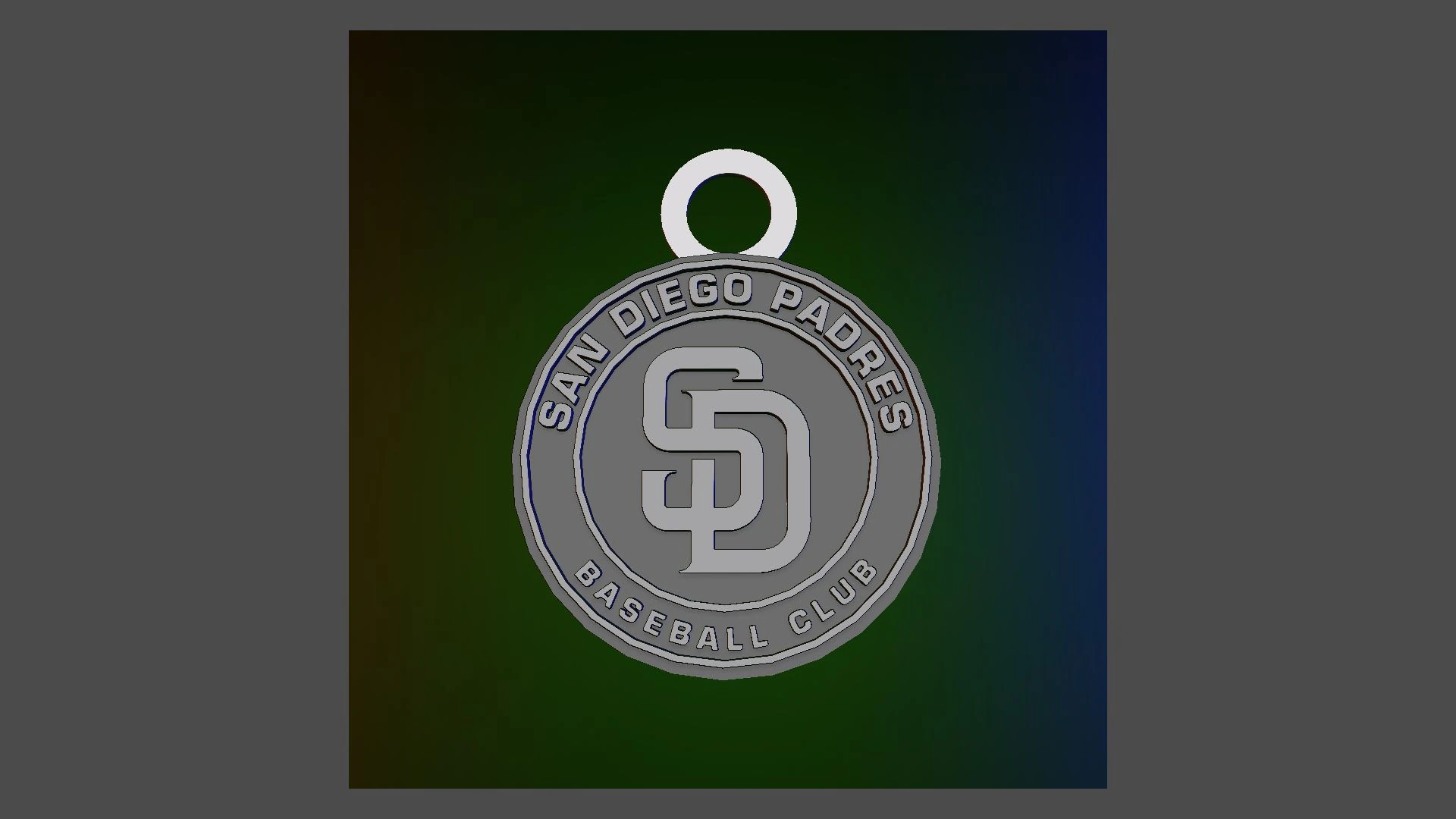 San Diego Padres MLB Logo Keychan Shield Printable and renderable 3D Print Model .c4d .max .obj .3ds .fbx .stl .blend 