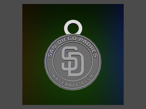 San Diego Padres MLB Logo Keychan Shield Printable and renderable 3Dプリントモデル