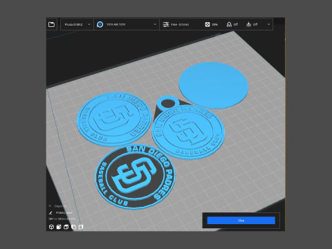 San Diego Padres MLB Logo Keychan Shield Printable and renderable 3D Print Model