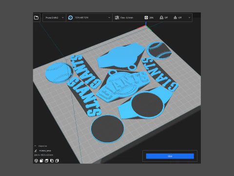 San Francisco Giants MLB Logo Keychan Shield Printable and renderable 3D Print Model