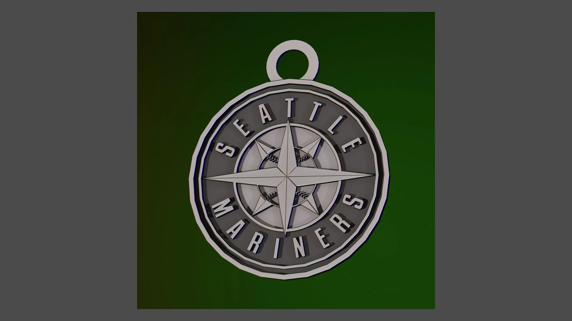 Seattle Mariners MLB Logo Keychan Shield Printable and renderable 3D Print Model .c4d .max .obj .3ds .fbx .stl .blend 