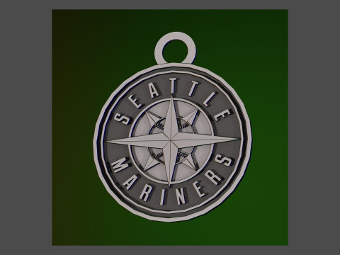 Seattle Mariners MLB Logo Keychan Shield Printable and renderable Modèles 3D en vedette