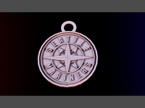 Seattle Mariners MLB Logo Keychan Shield Printable and renderable Modèles 3D en vedette