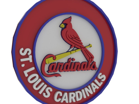 Cardinals MLB Logo Keychan Shield Printable and renderable 3D Print Model