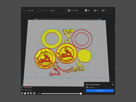 Cardinals MLB Logo Keychan Shield Printable and renderable 3D Print Model