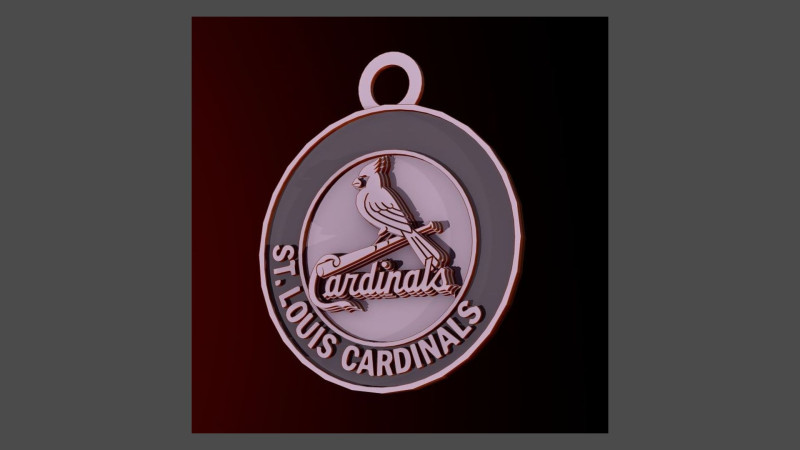 Cardinals MLB Logo Keychan Shield Printable and renderable 3D Print Model .c4d .max .obj .3ds .fbx .stl .blend 