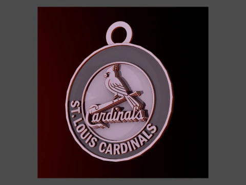 Cardinals MLB Logo Keychan Shield imprimível e renderizável Modelo de Impressão 3D